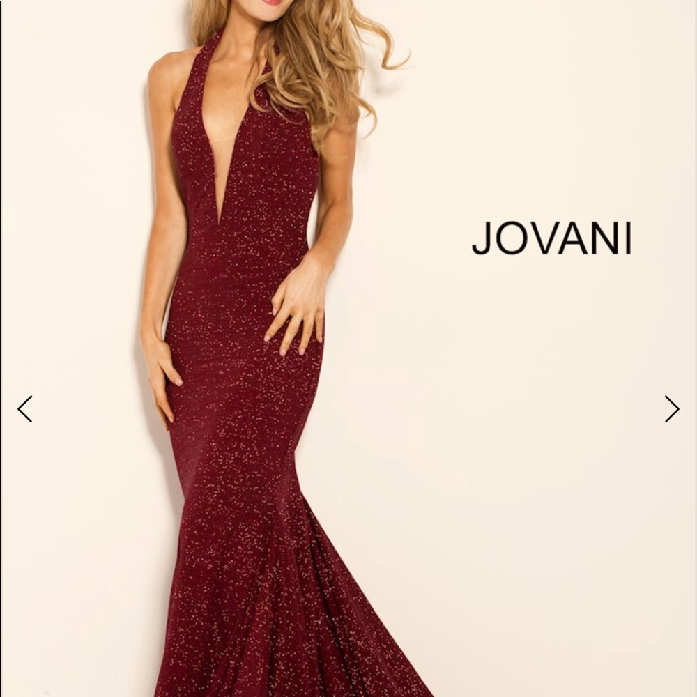 Gorgeous v neckline prom dress by Jovani.